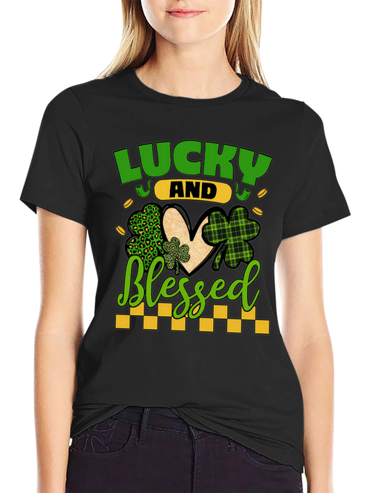 Lucky & Blessed St. Patricks Day Graphic Tee
