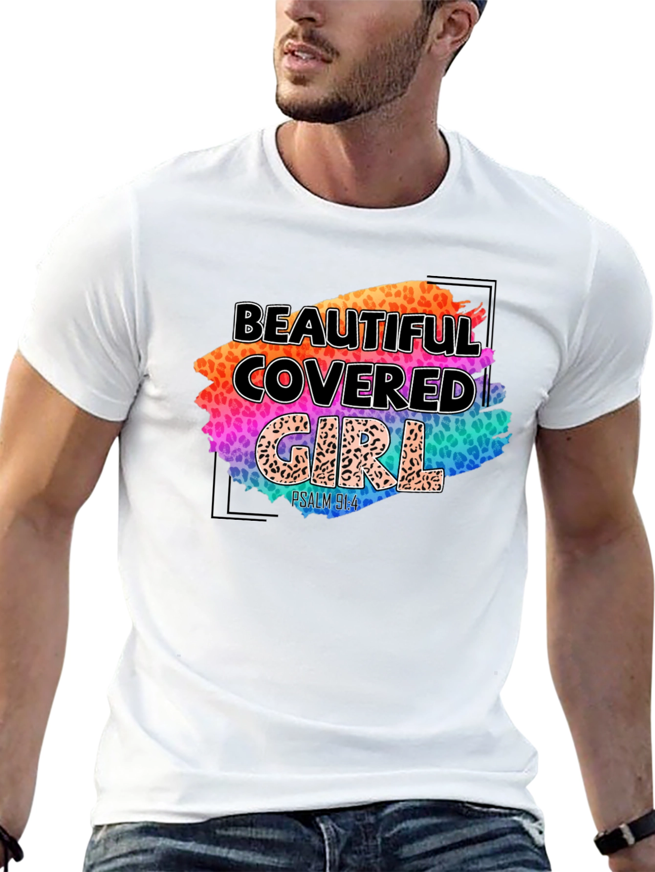 Beautiful Covered Girl T-Shirt - Psalm 91:4