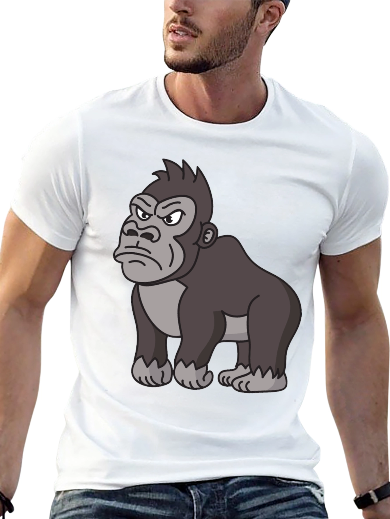 Grumpy Gorilla Graphic T-Shirt - Black Cotton Tee