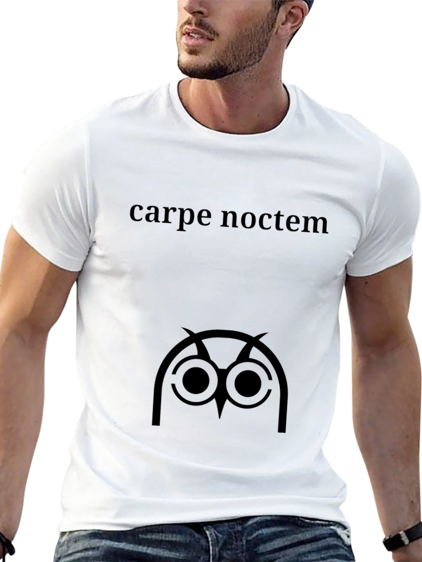 Carpe Noctem Owl T-Shirt - Black Cotton Tee
