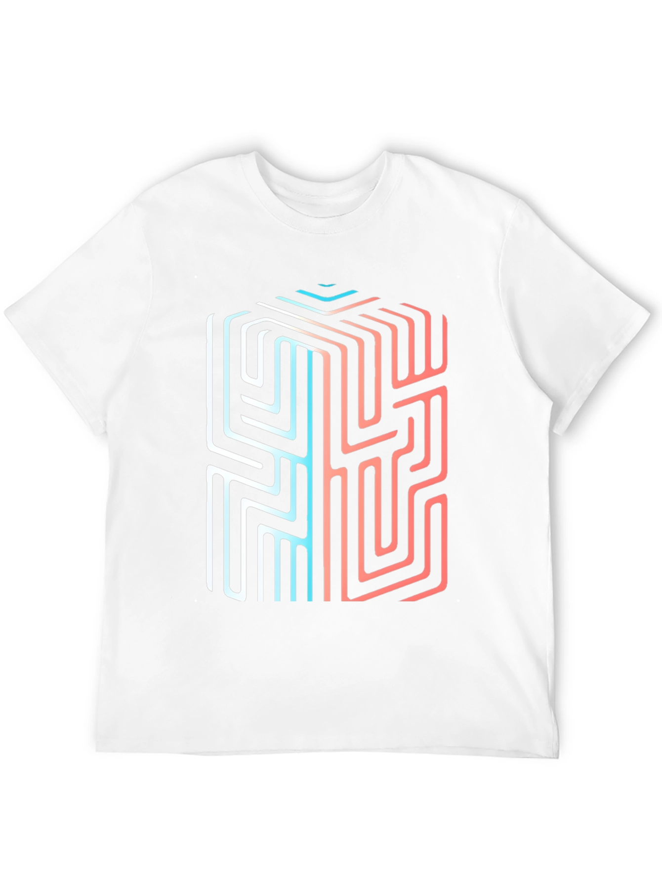 Abstract Cube Maze Graphic Tee - Unique Design