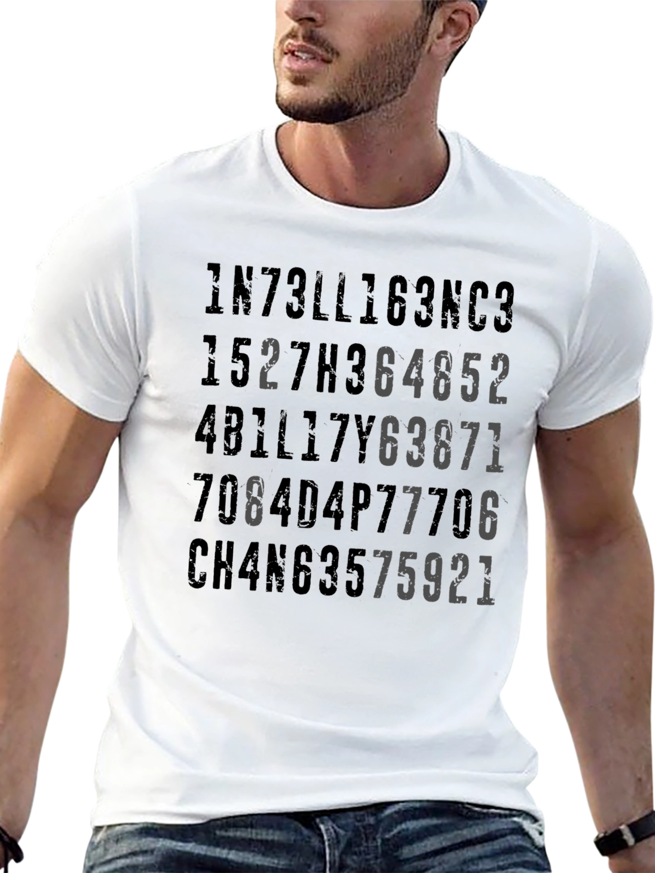 Intellectual Humor T-Shirt - Number & Letter Graphic