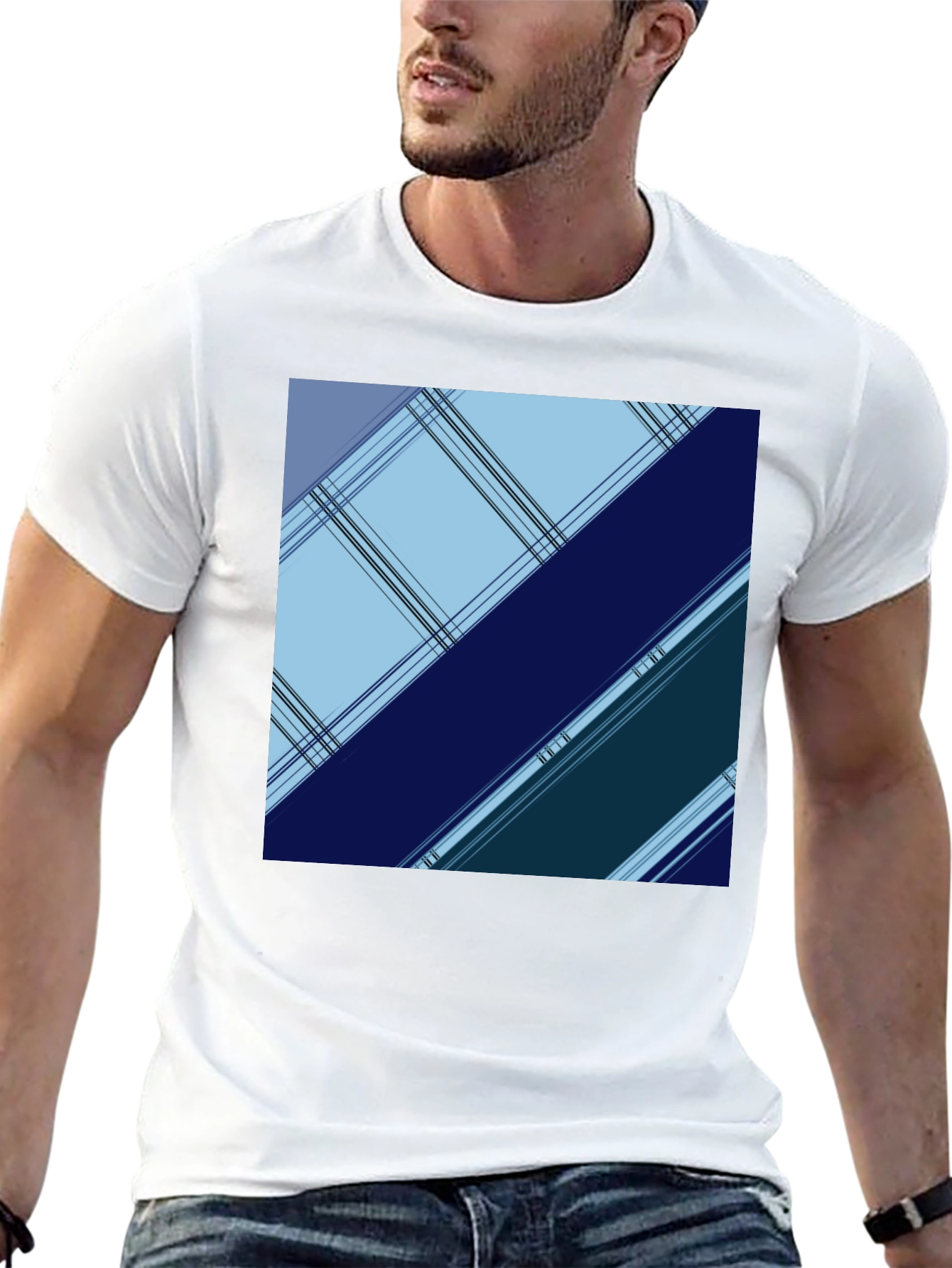 Geometric Plaid Mens Tee