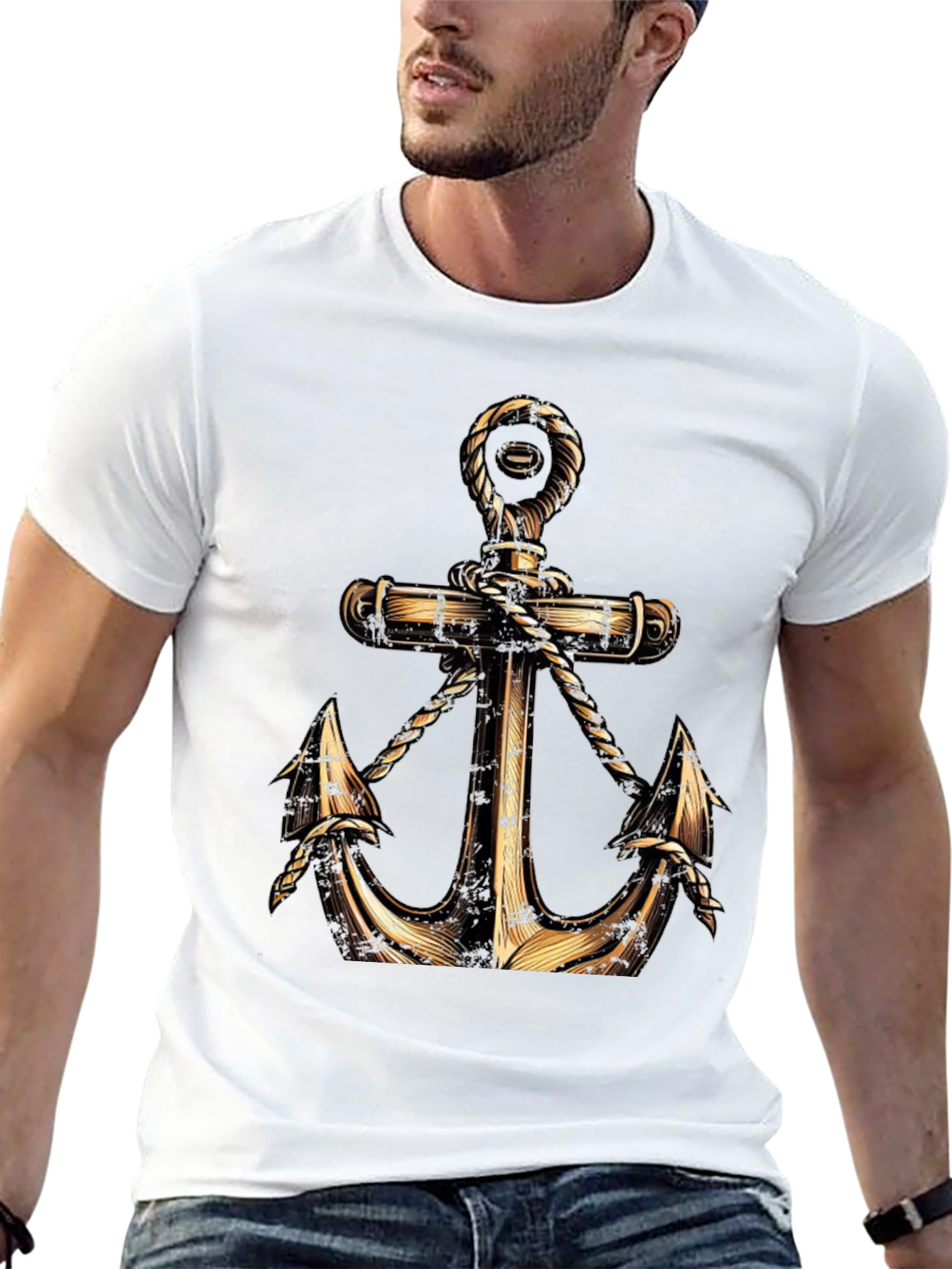 Anchor Graphic T-Shirt - Nautical Style
