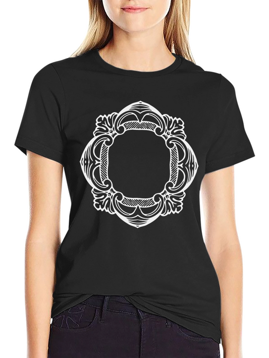 Ornate Frame Graphic Black T-Shirt