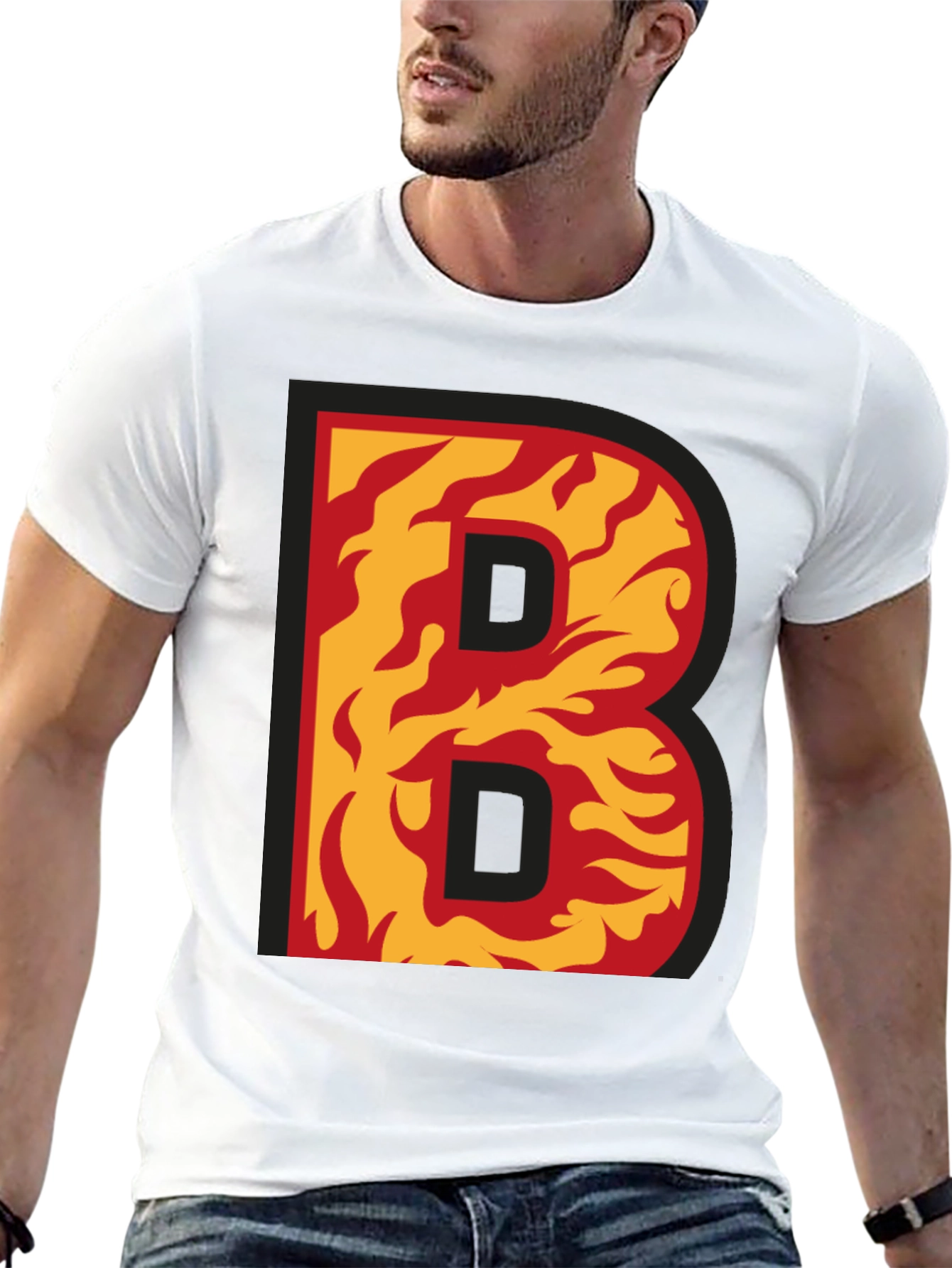 Fiery B Graphic T-Shirt - Bold & Unique