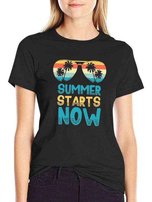 Summer Starts Now T-Shirt - Palm Tree Sunglasses