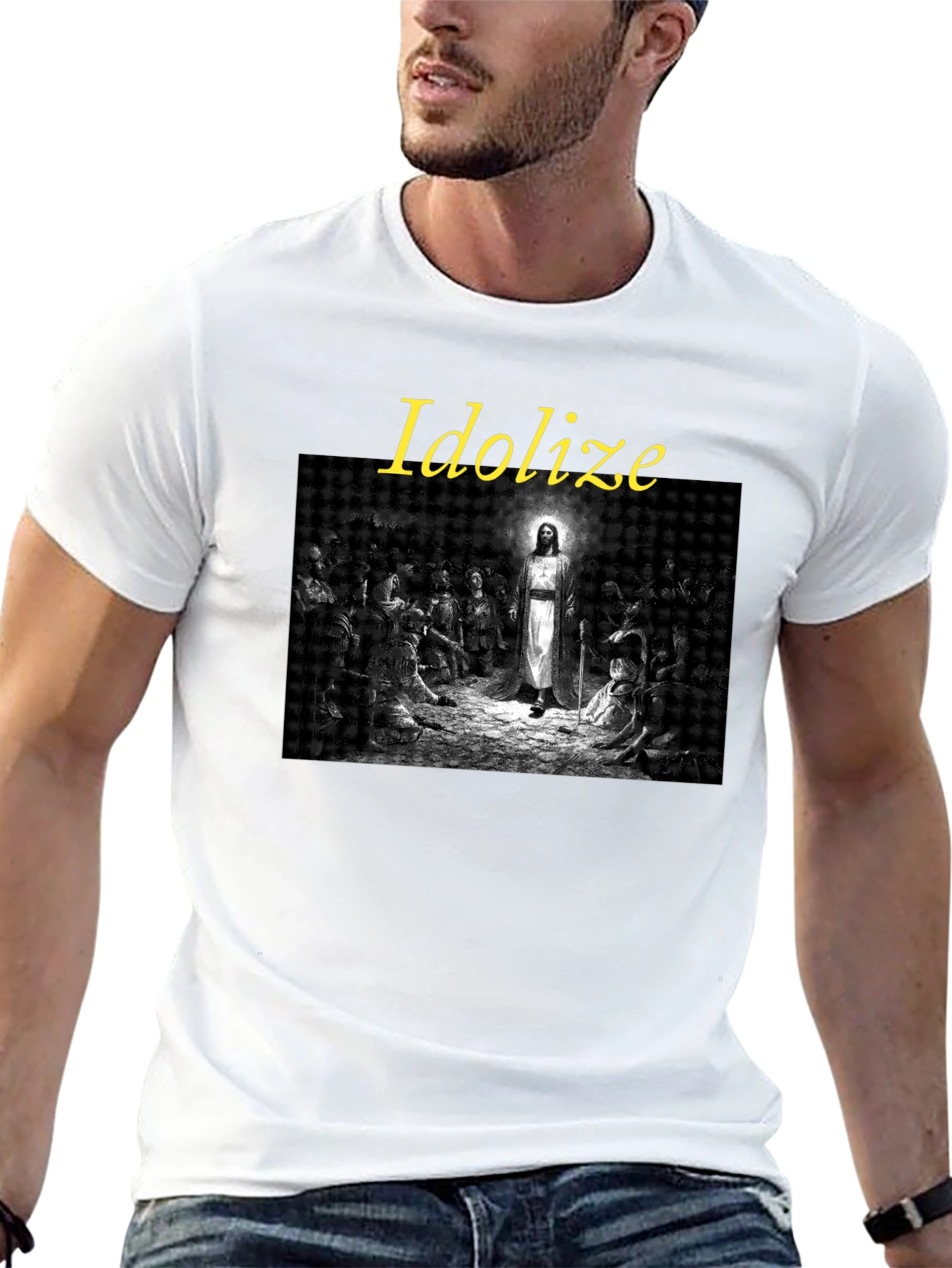 Idolize Jesus Graphic Tee - Stylish Black T-Shirt