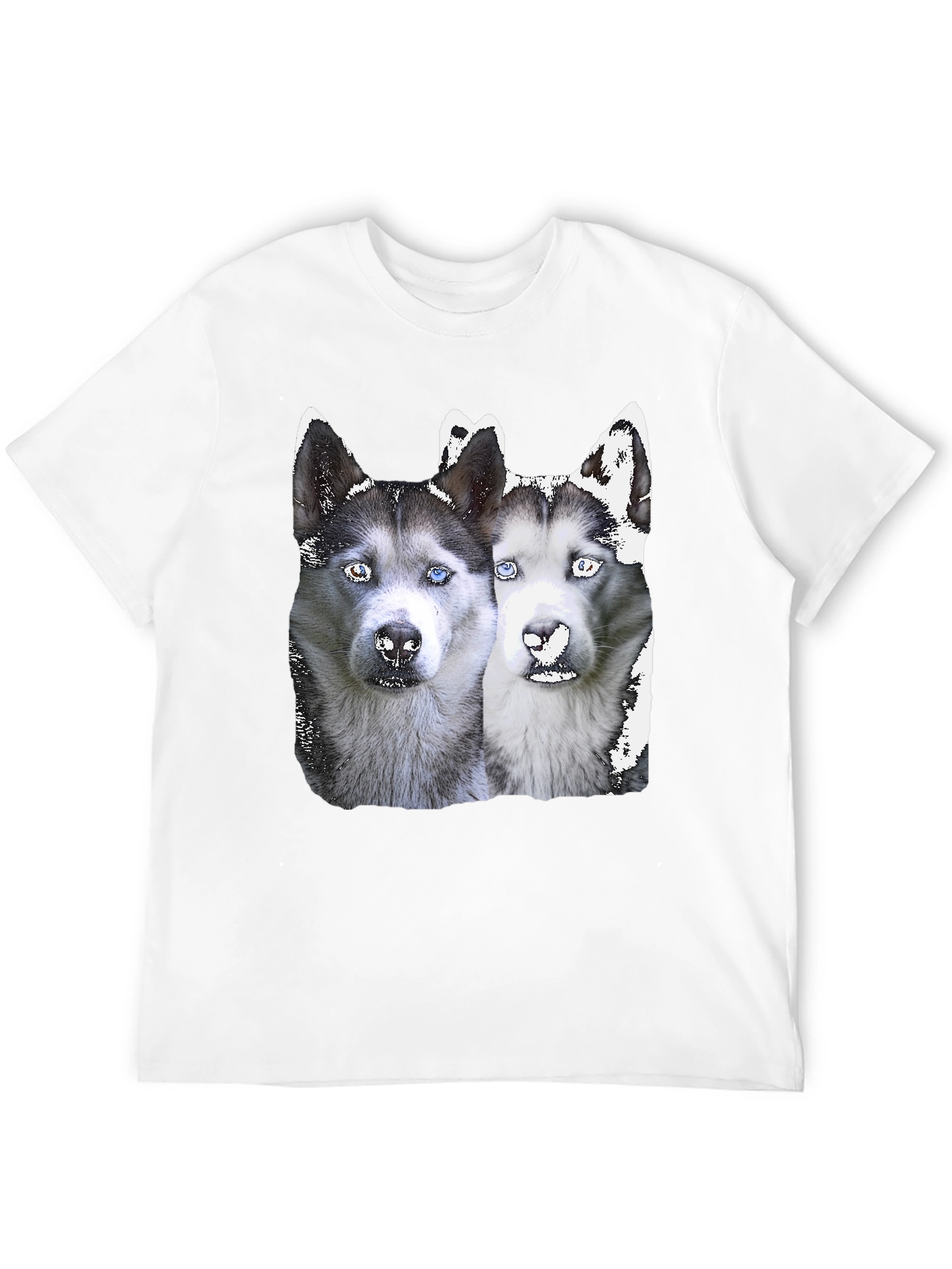 Husky Duo Graphic Tee - Black Cotton Blend