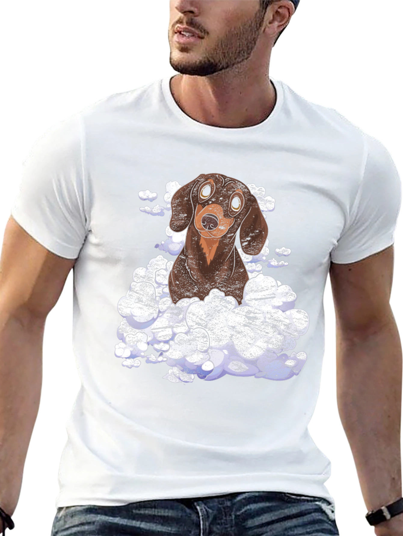Dachshund in Clouds Graphic Tee