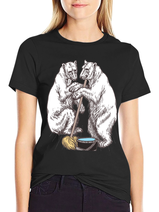 Polar Bear Cleaning Crew Graphic T-Shirt
