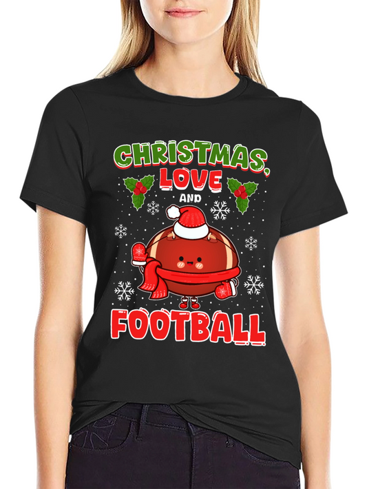 Christmas Love and Football T-Shirt
