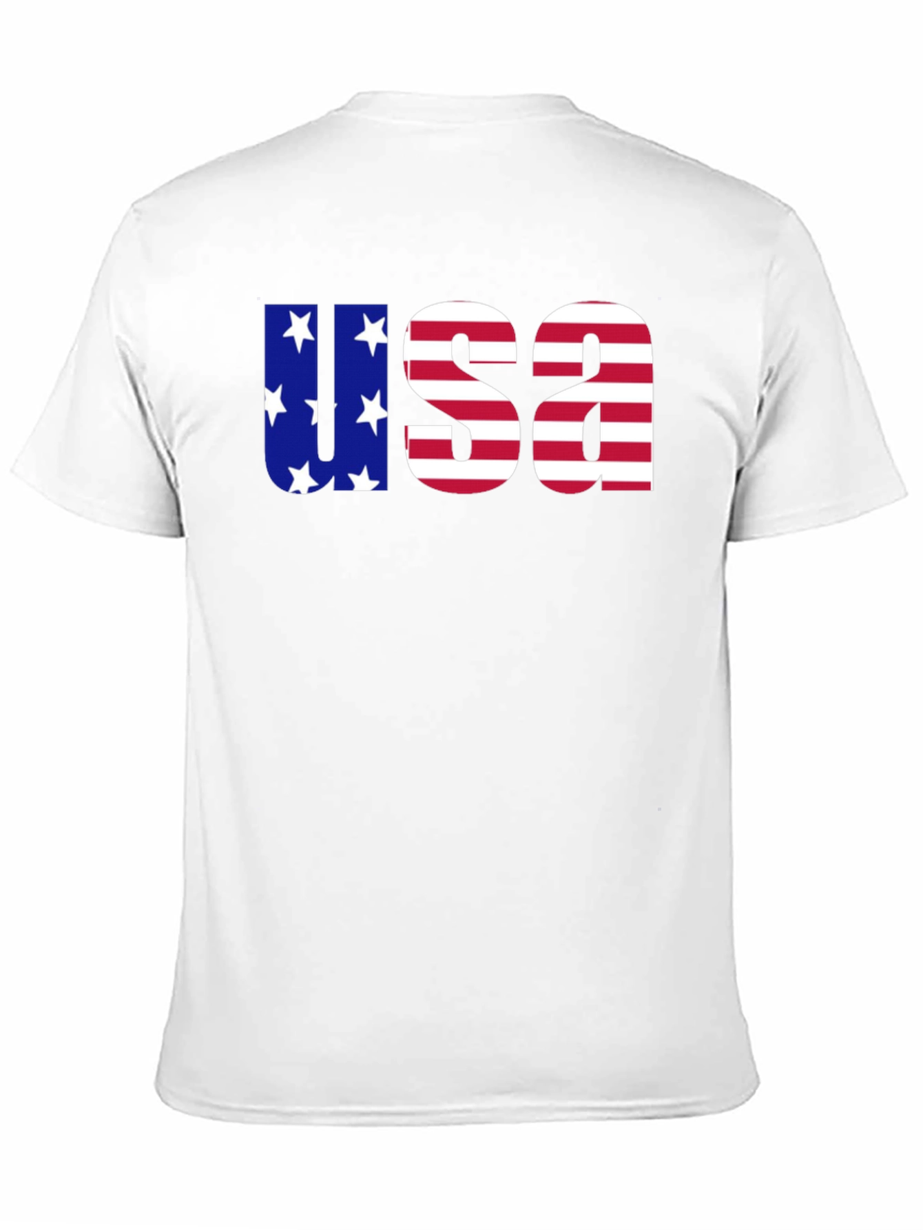 USA Flag Graphic Print Crew Neck T-Shirt