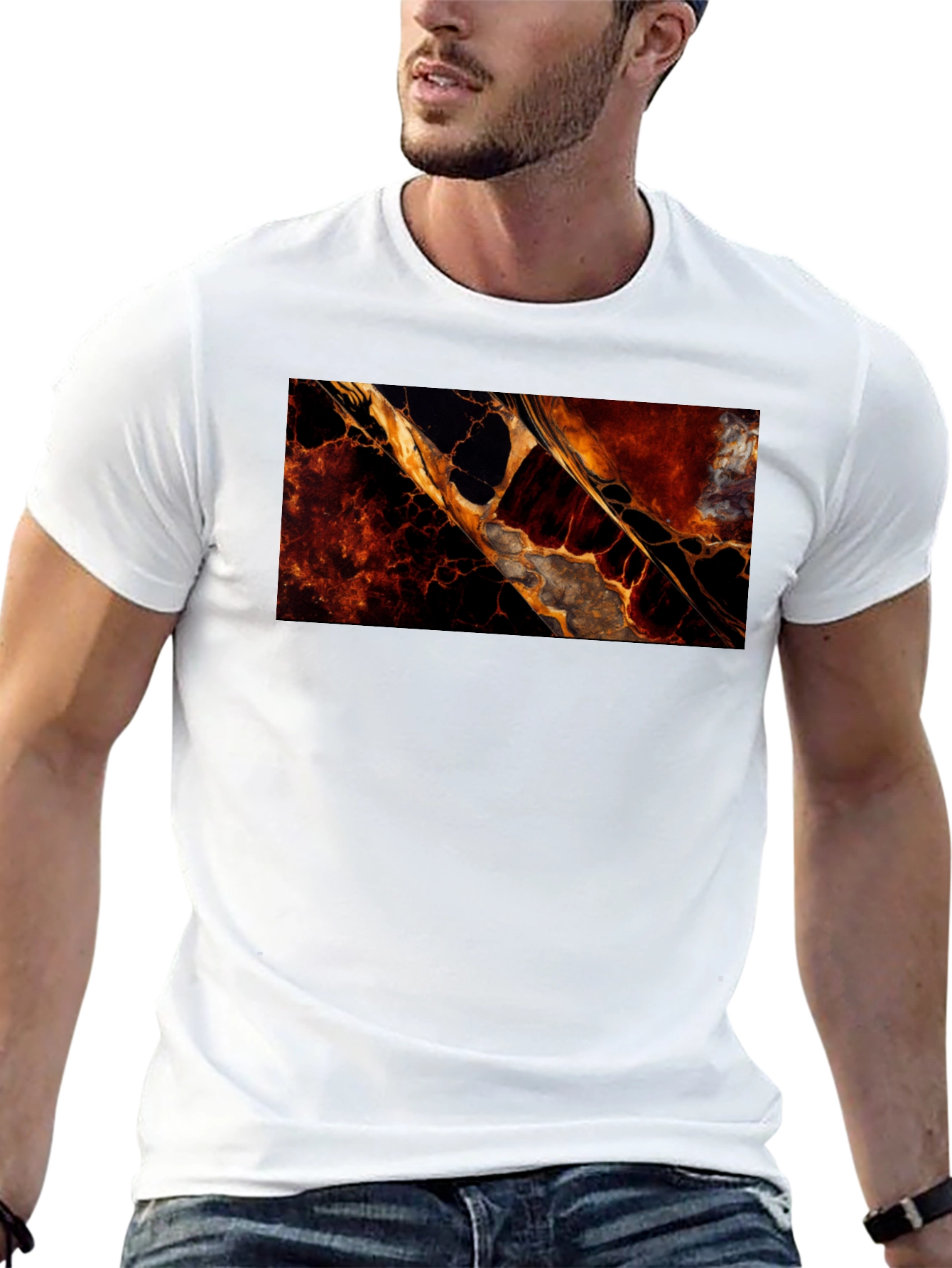 Abstract Lava Flow Graphic T-Shirt