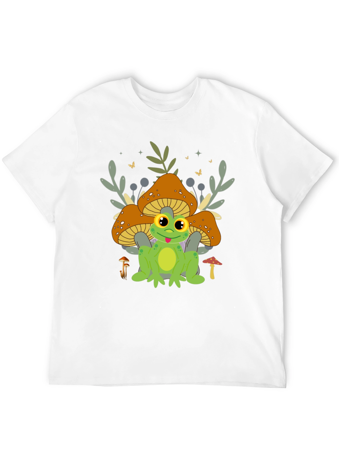 Frog & Mushroom T-Shirt - Cute Graphic Tee