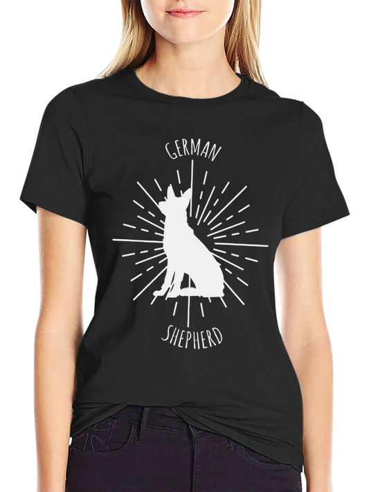 German Shepherd Graphic Tee - Black Cotton T-Shirt