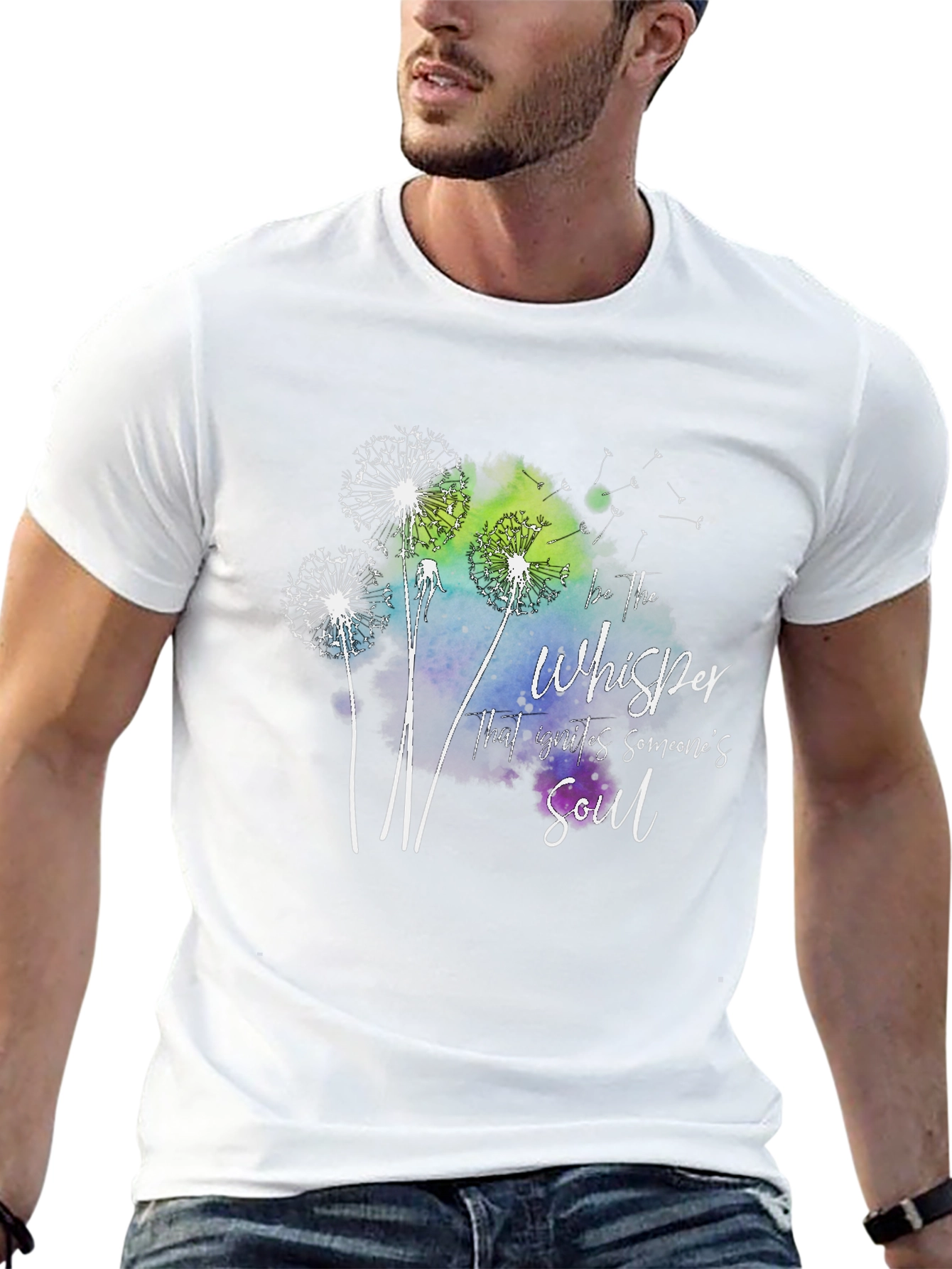 Dandelion Whisper Soul Graphic Black T-Shirt