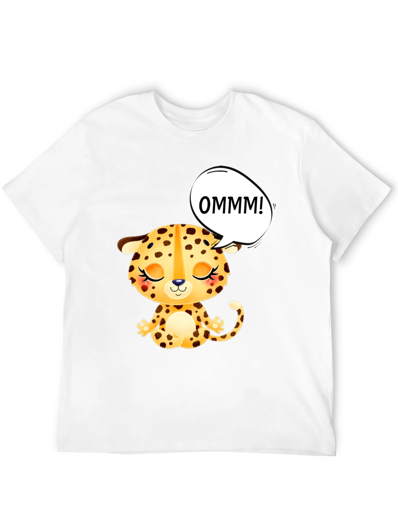 OMMM Leopard Graphic Tee - Relaxed Fit Black T-Shirt