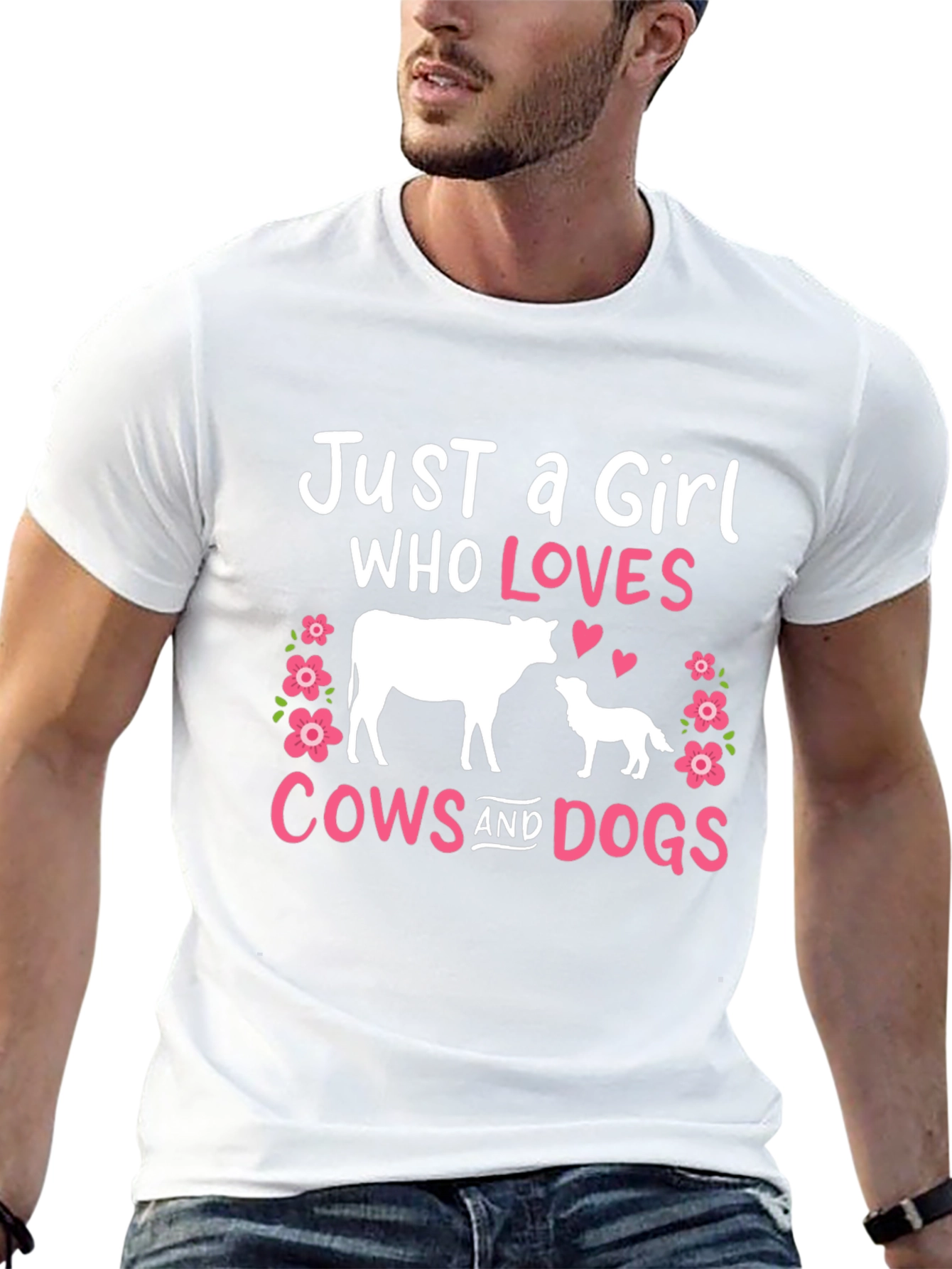 Just A Girl Who Loves Cows And Dogs T-Shirt