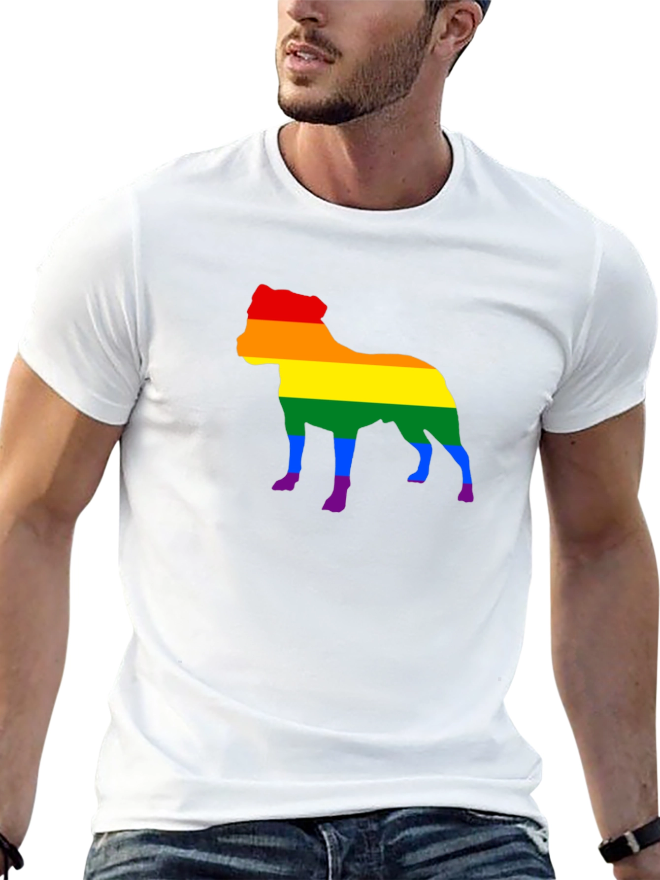 Pride Dog Graphic Tee - Black Cotton Blend Shirt