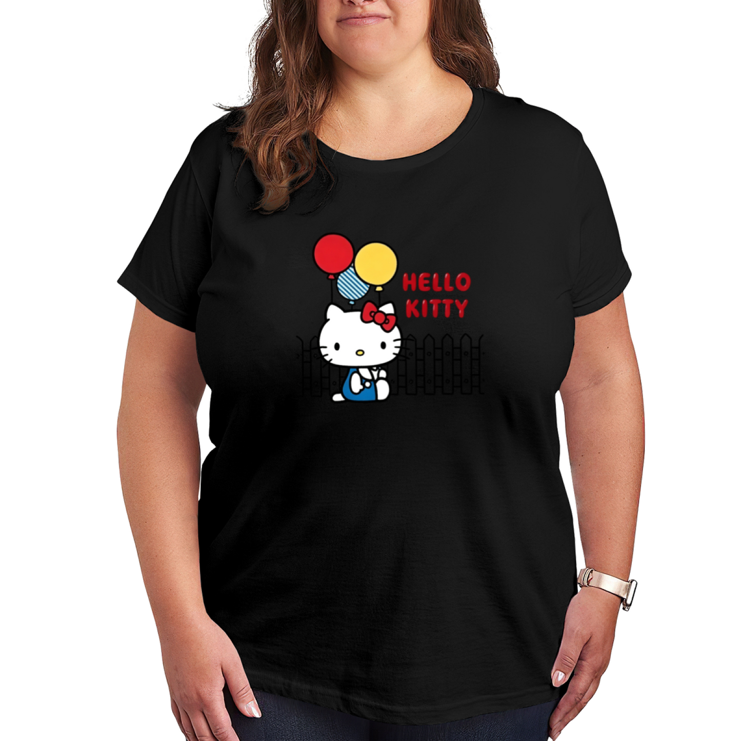 Balloon Party Hello Kitty Vintage Vibe Plus?Size Women T?Shirt