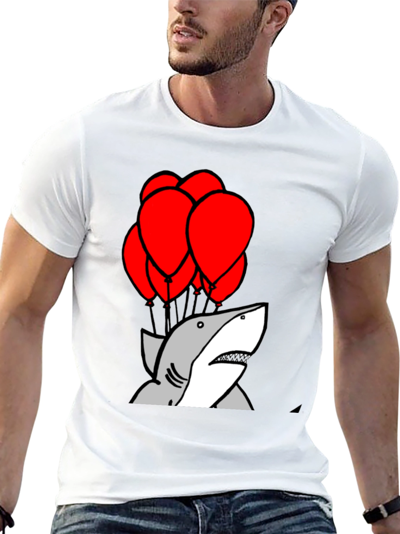 Shark With Balloons Graphic T-Shirt
