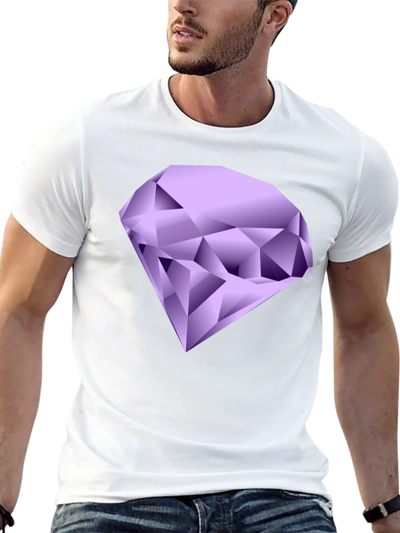 Gemstone Graphic T-Shirt - Black Cotton Tee