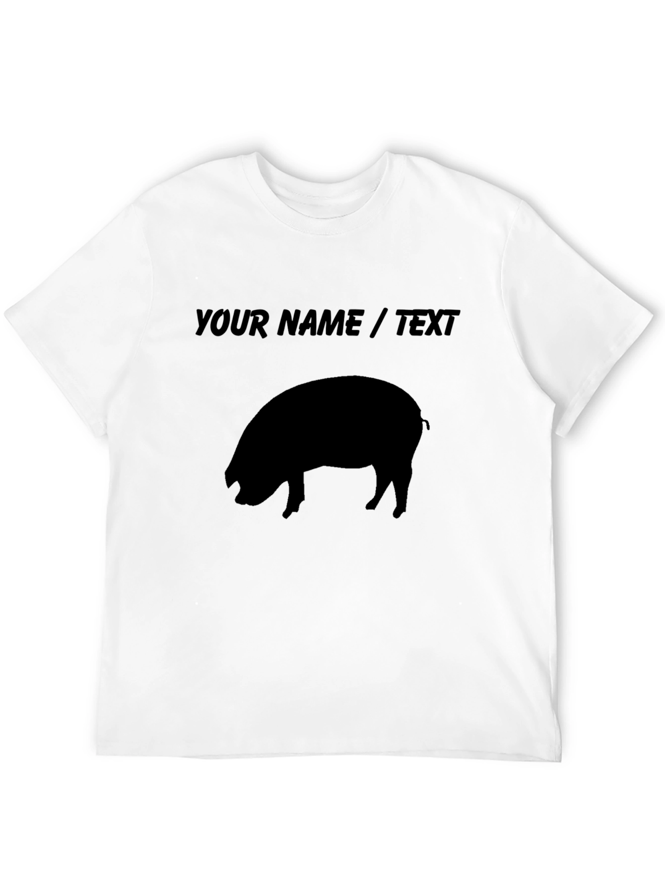 Customizable Pig Silhouette T-Shirt
