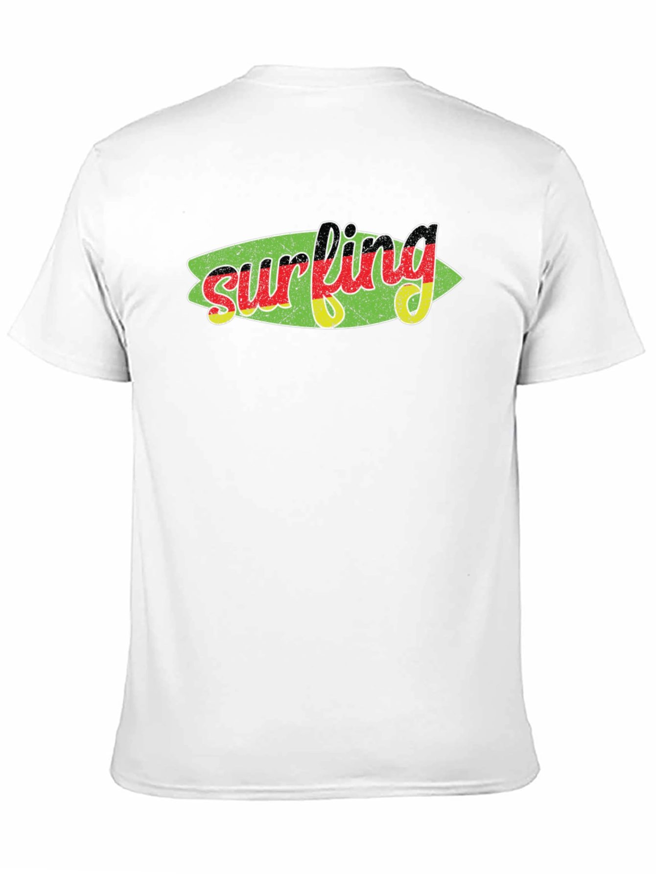 Surfing Germany Flag Surfboard Graphic Black Tee