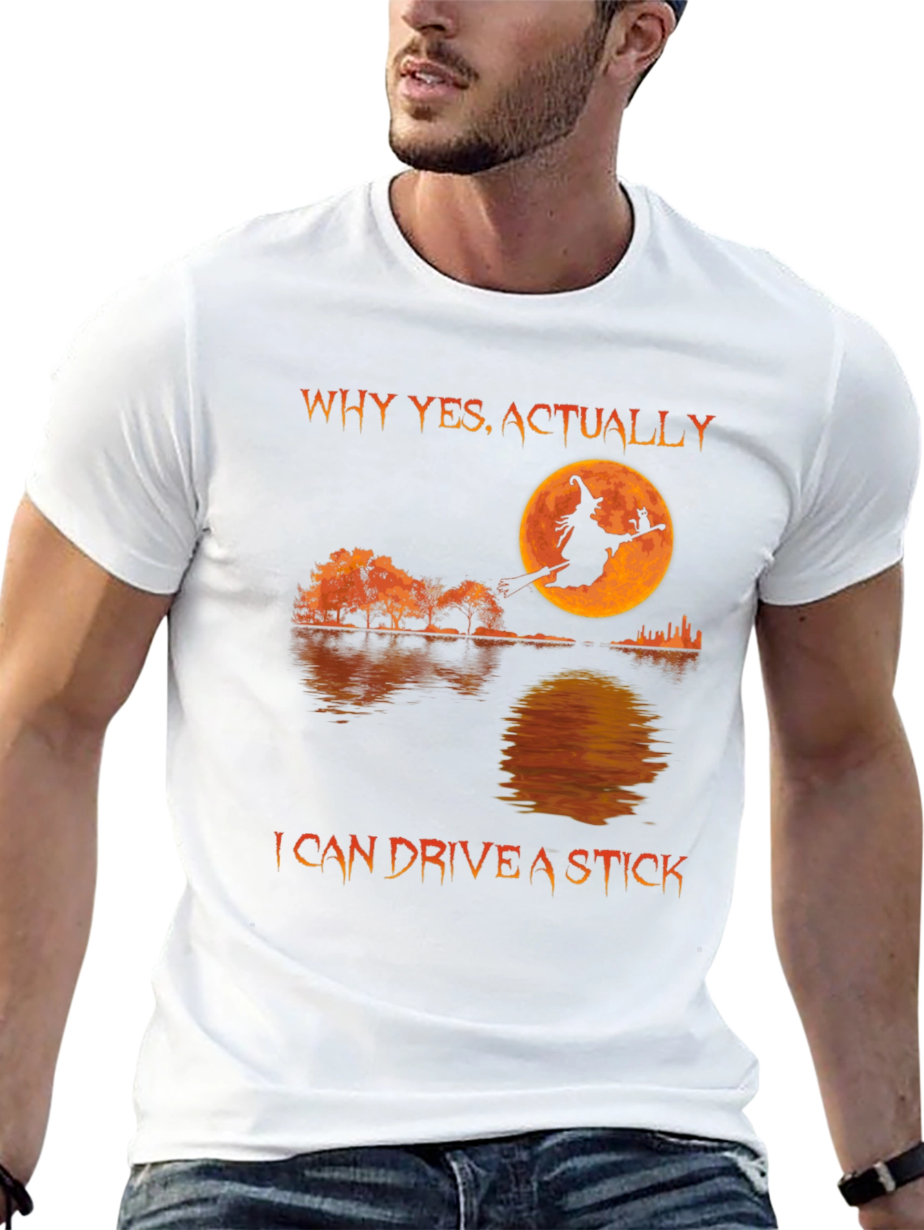 Witch Silhouette T-Shirt - I Can Drive A Stick