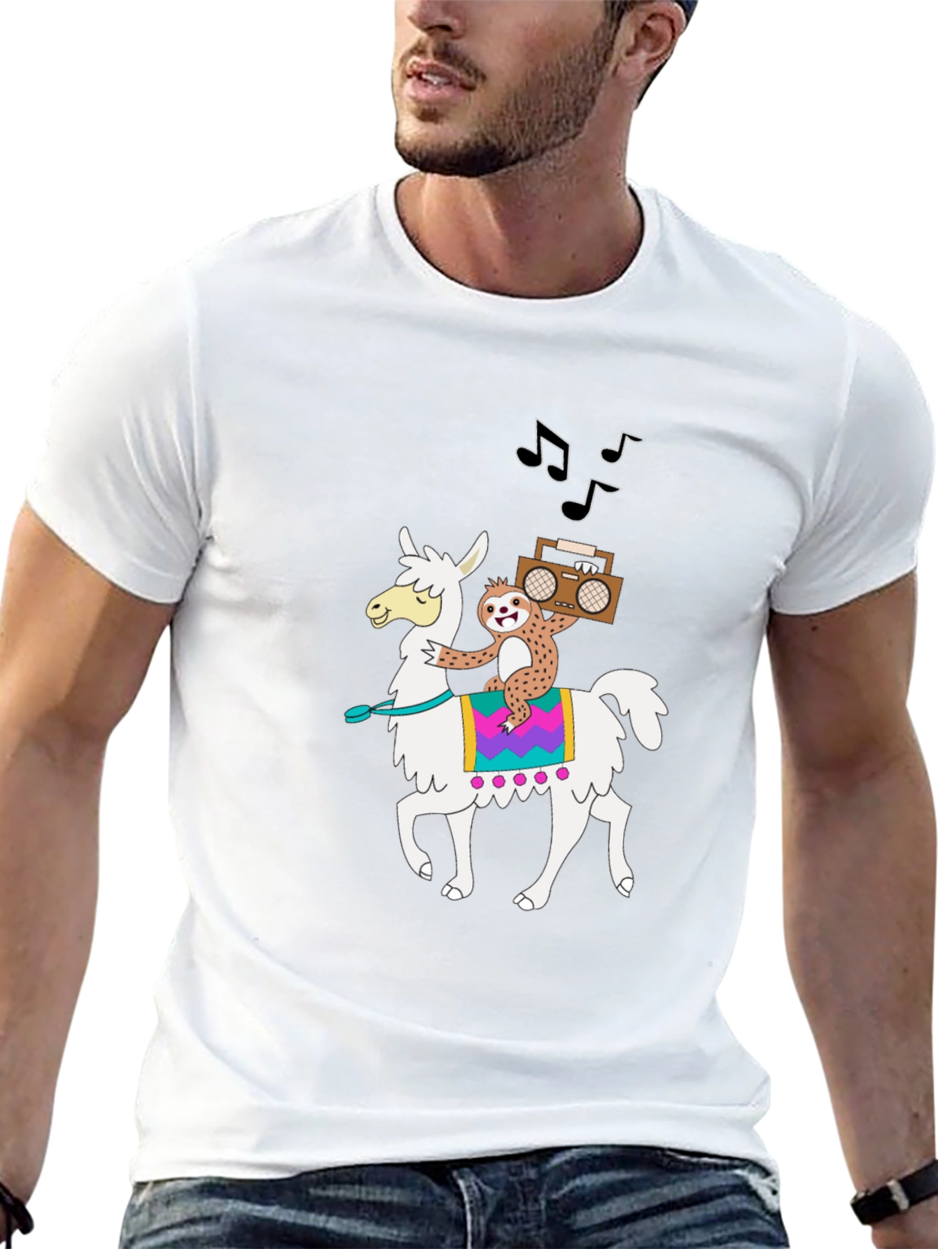 Llama & Sloth T-Shirt - Cute Cartoon Graphic Tee