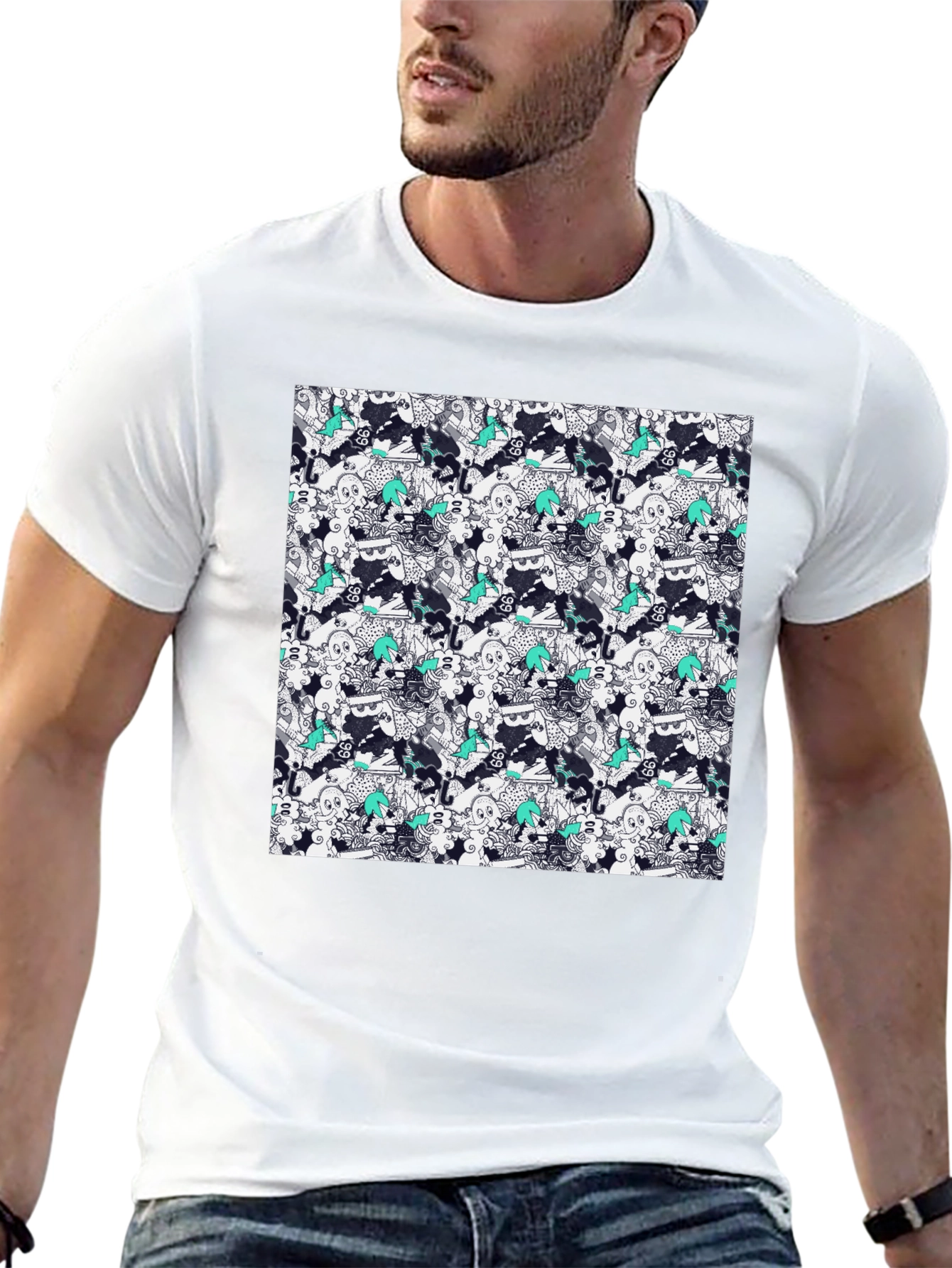 Cool Pattern Black Tee