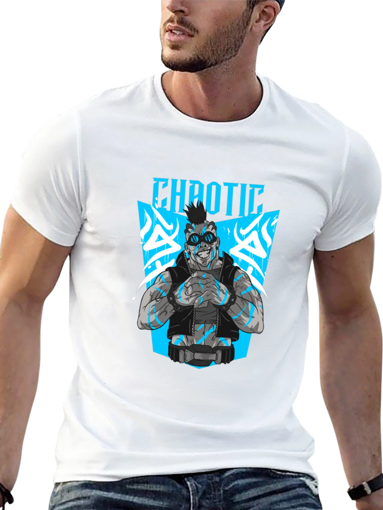 Chaotic Graphic Black T-Shirt for Men