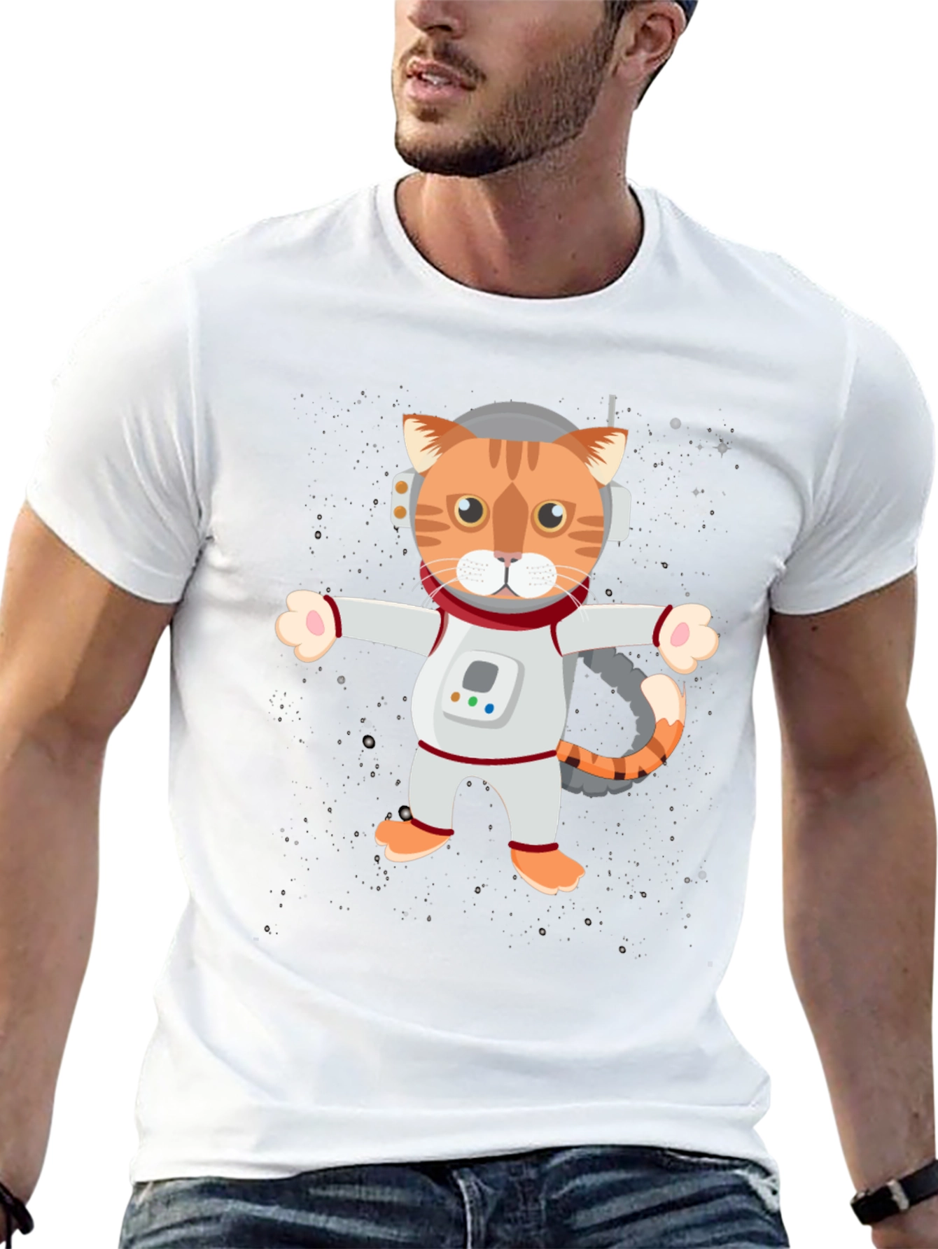 Astronaut Cat Graphic T-Shirt - Unisex