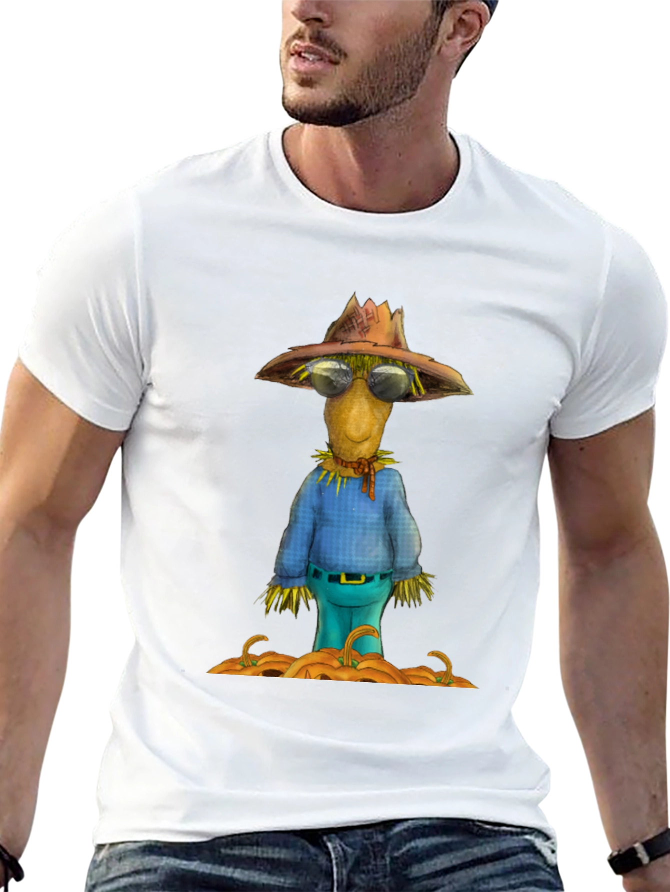 Scarecrow T-Shirt - Fall Harvest Design