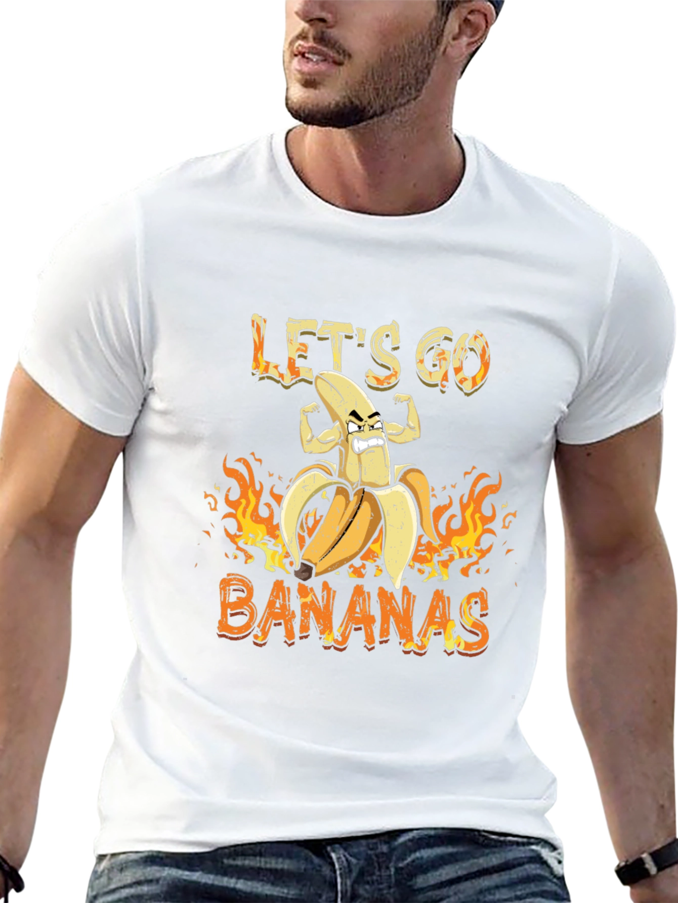 Lets Go Bananas Graphic Tee - Black Cotton T-Shirt
