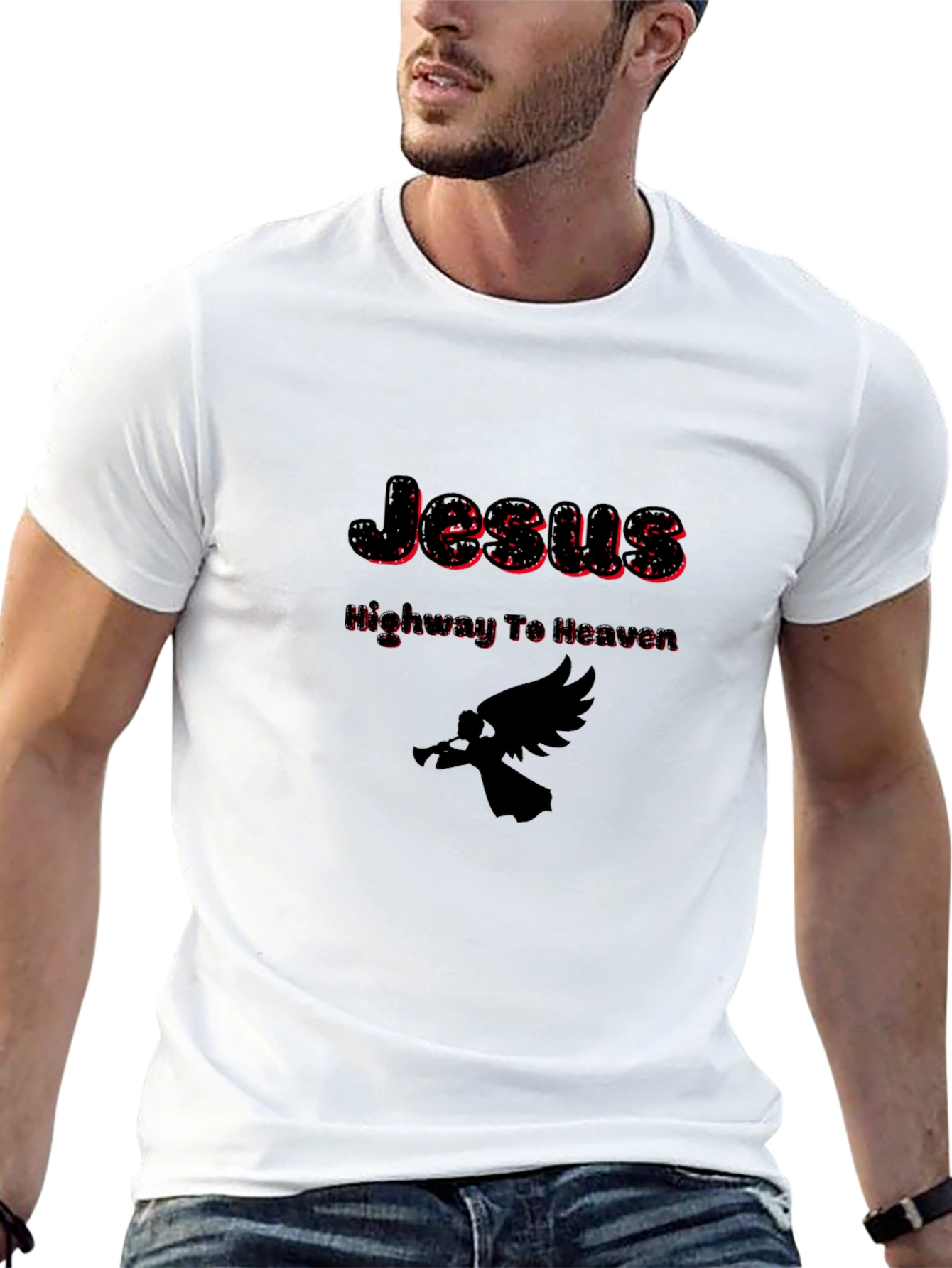 Jesus Highway To Heaven Black T-Shirt