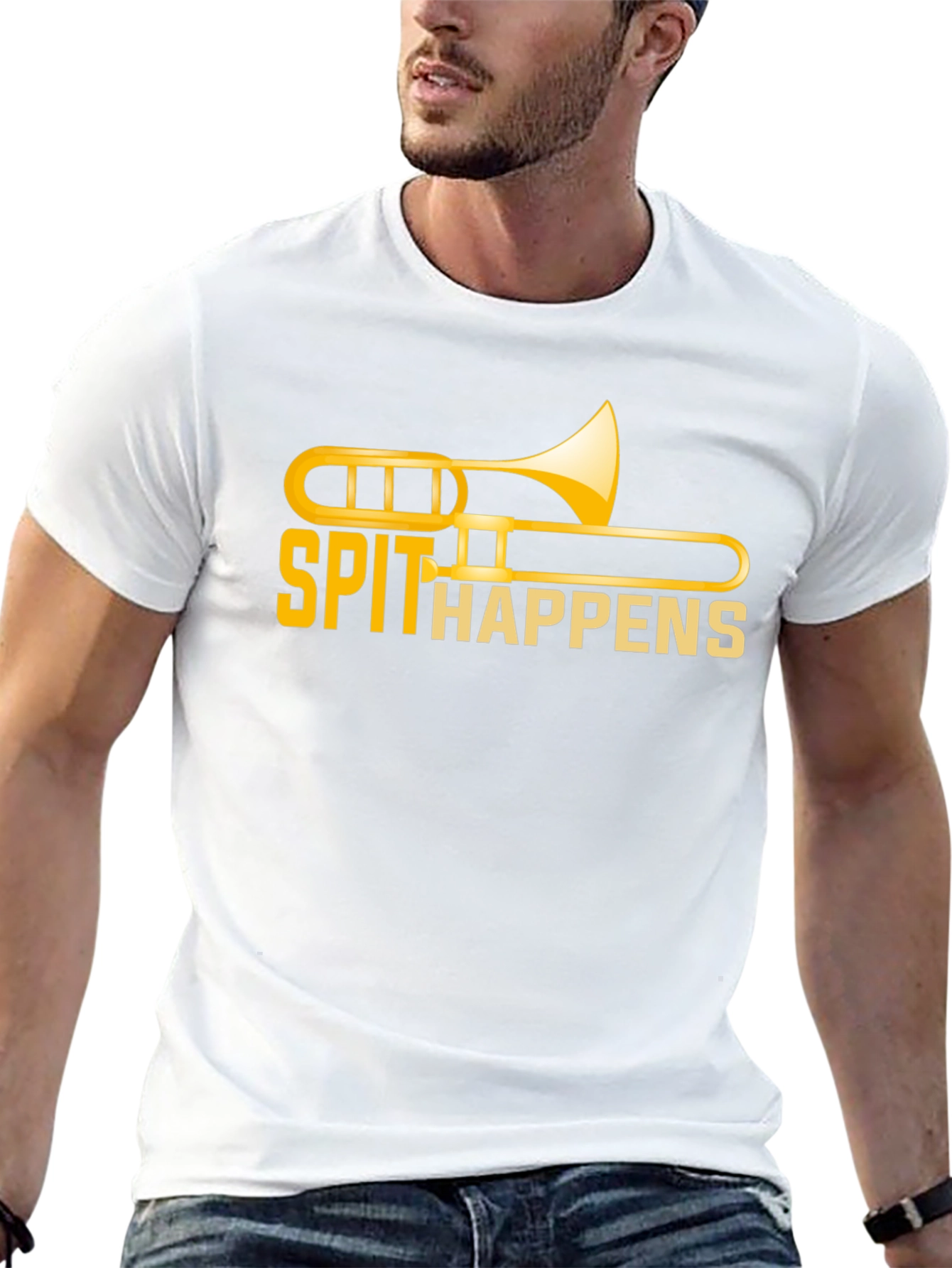 Spit Happens Trombone T-Shirt - Band Humor