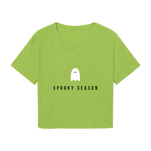 Minimal Ghost Spooky Season Halloween Cropped Top