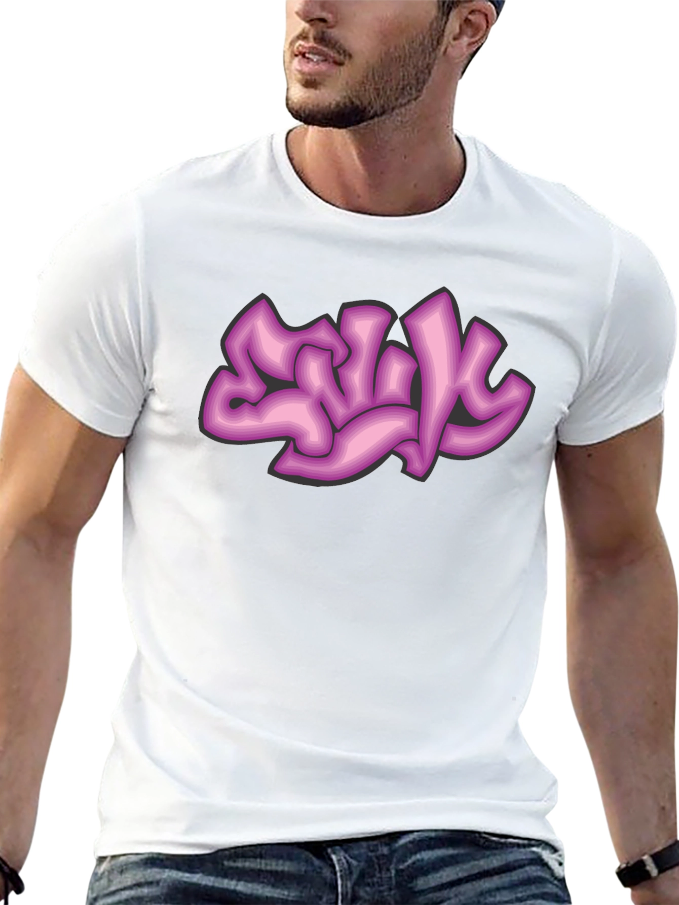 Graffiti Style Graphic Tee - Black Cotton Comfort