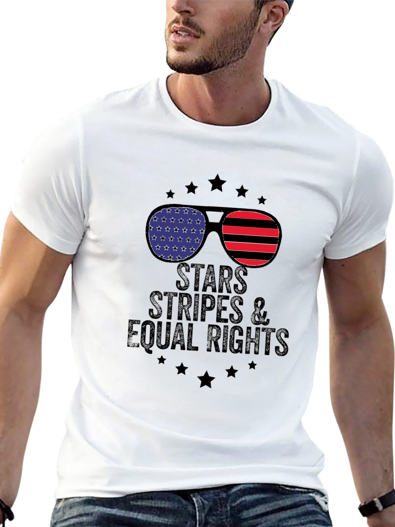 Stars Stripes & Equal Rights Graphic T-Shirt