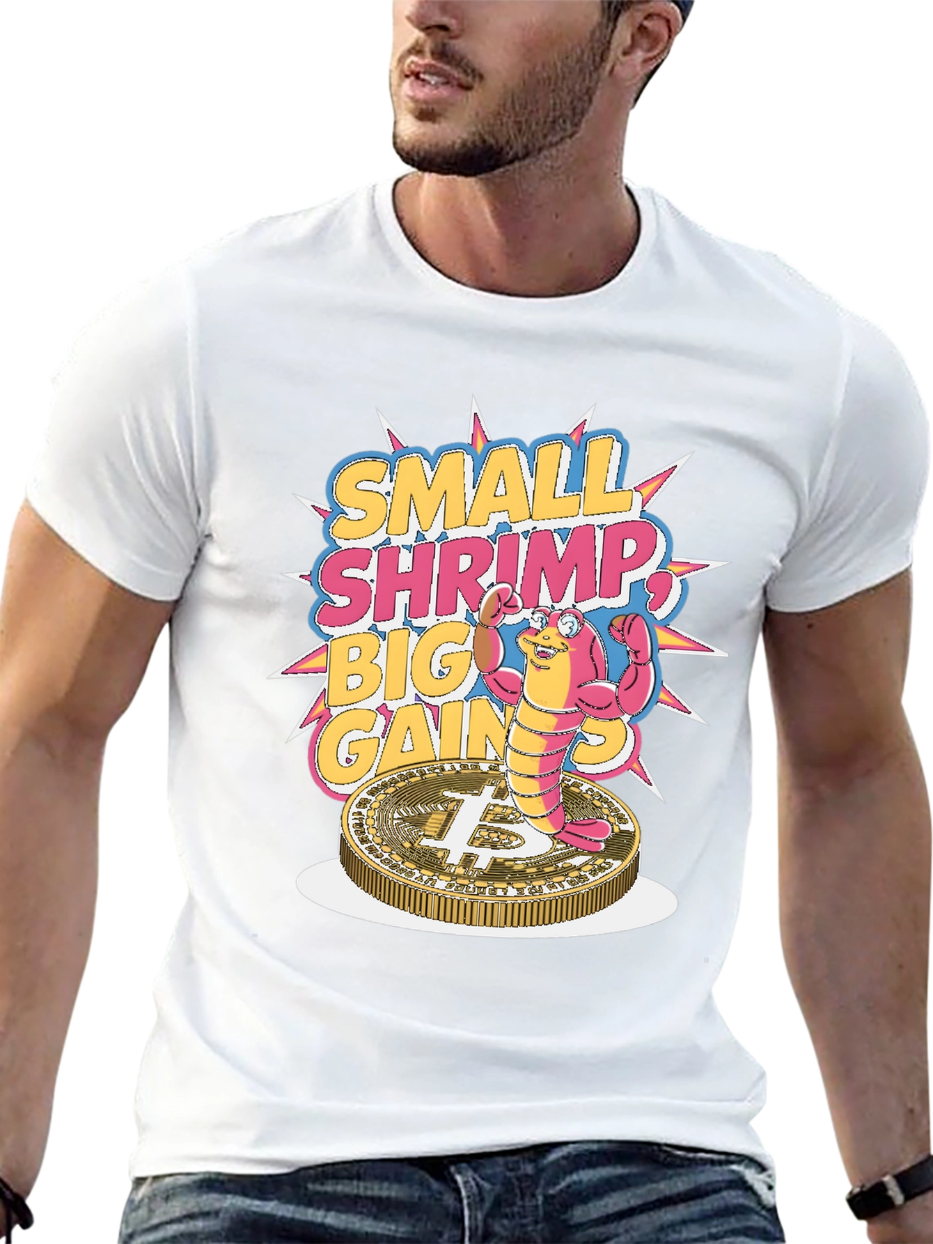 Small Shrimp Big Gains Bitcoin T-Shirt
