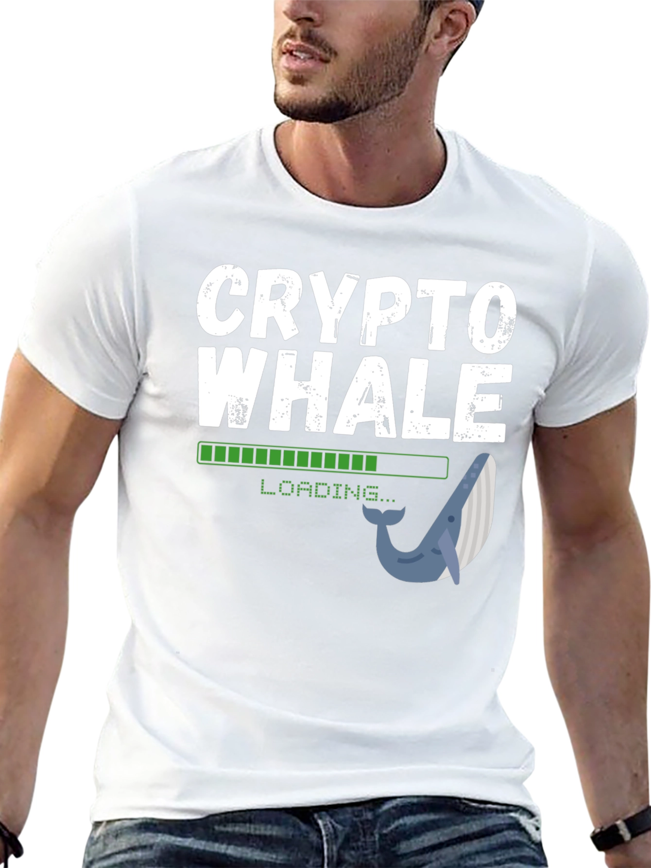 Crypto Whale Loading Black T-Shirt