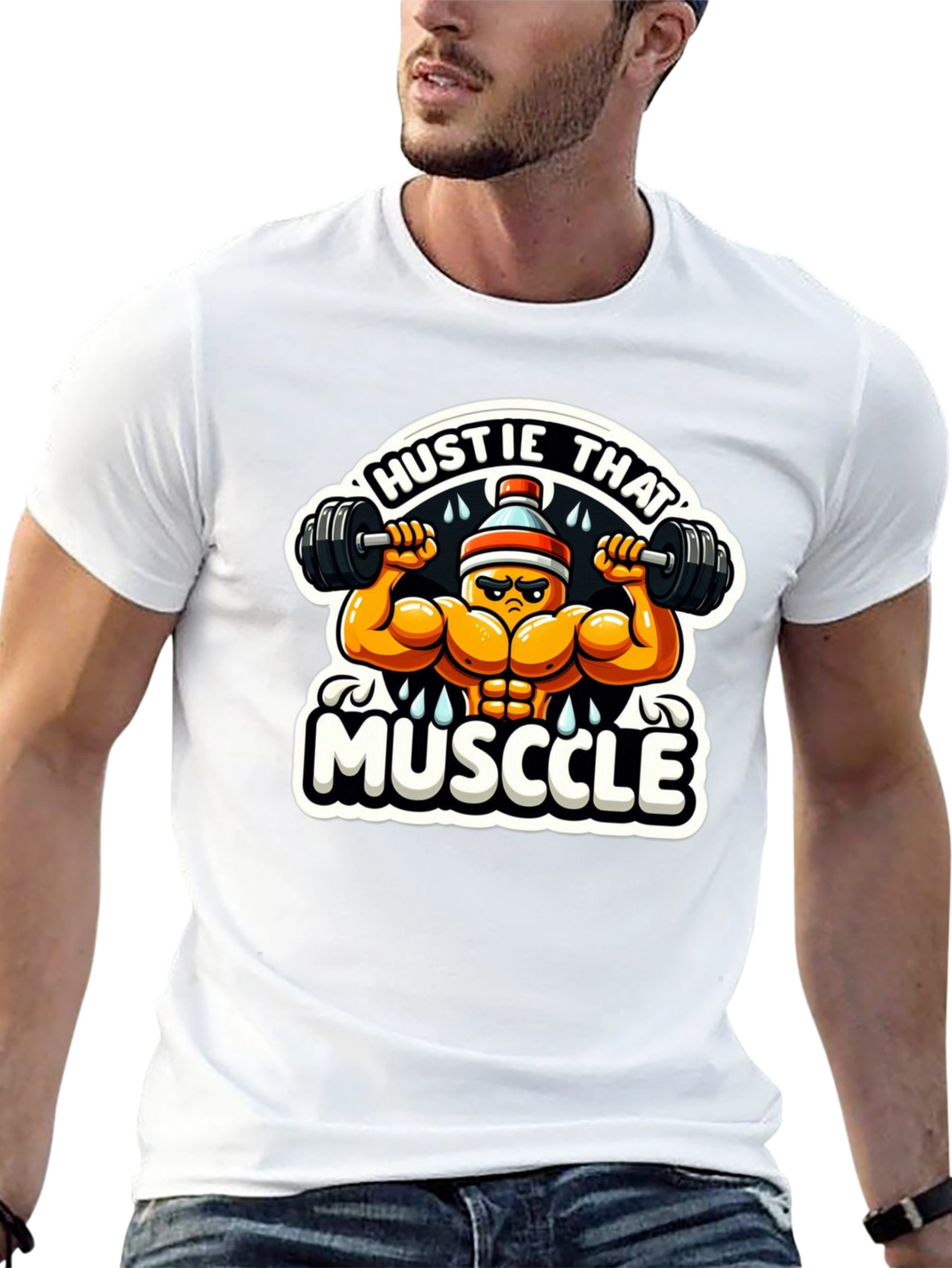 Hustle That Muscle Black T-Shirt