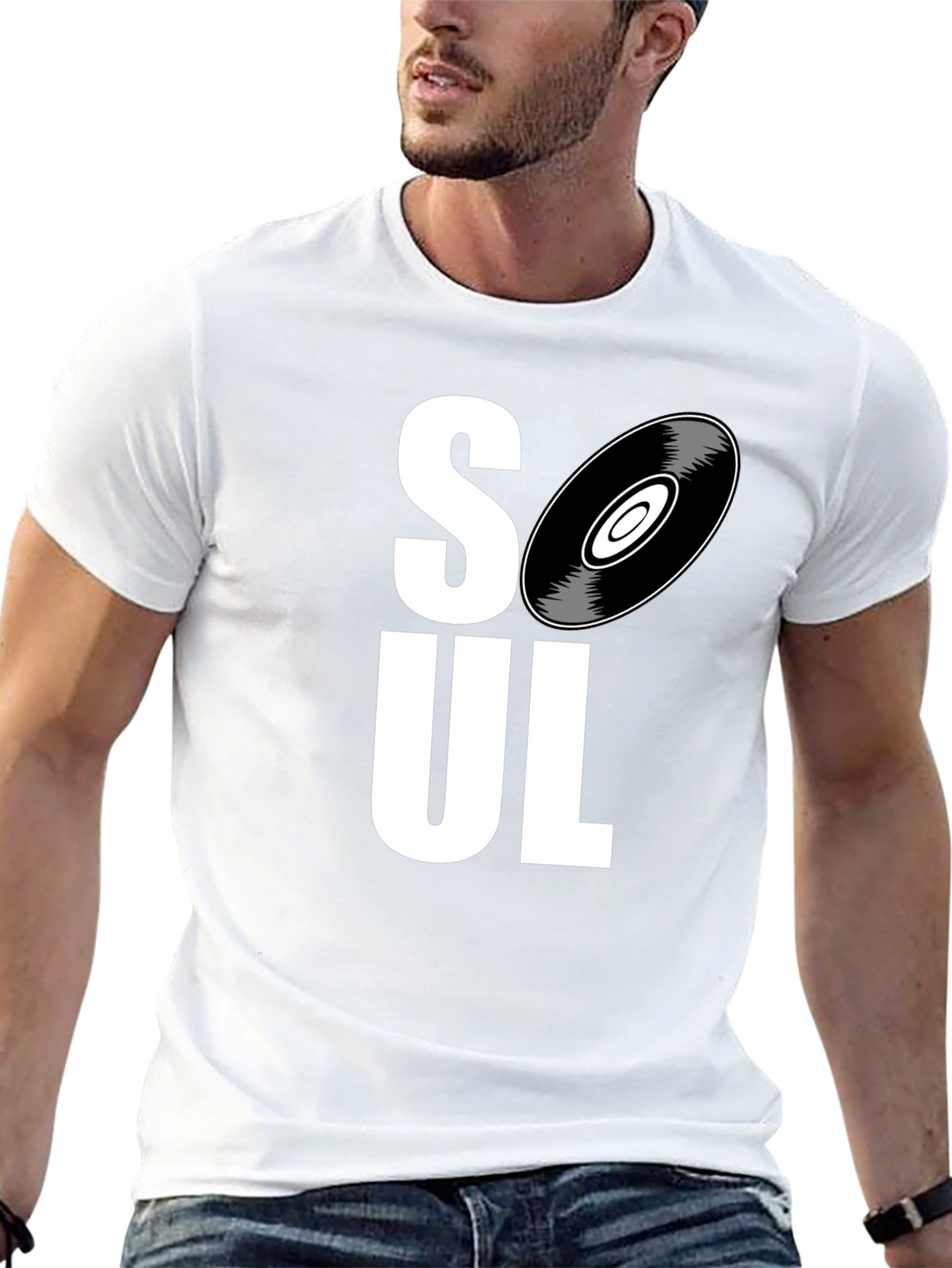 Soul Music Graphic Tee - Black Cotton T-Shirt