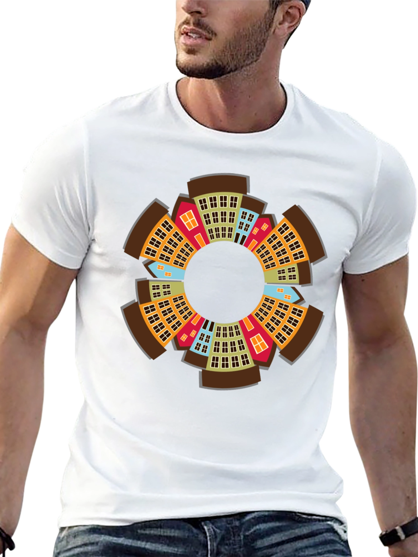 Urban Circle Graphic Tee - Cityscape Fashion