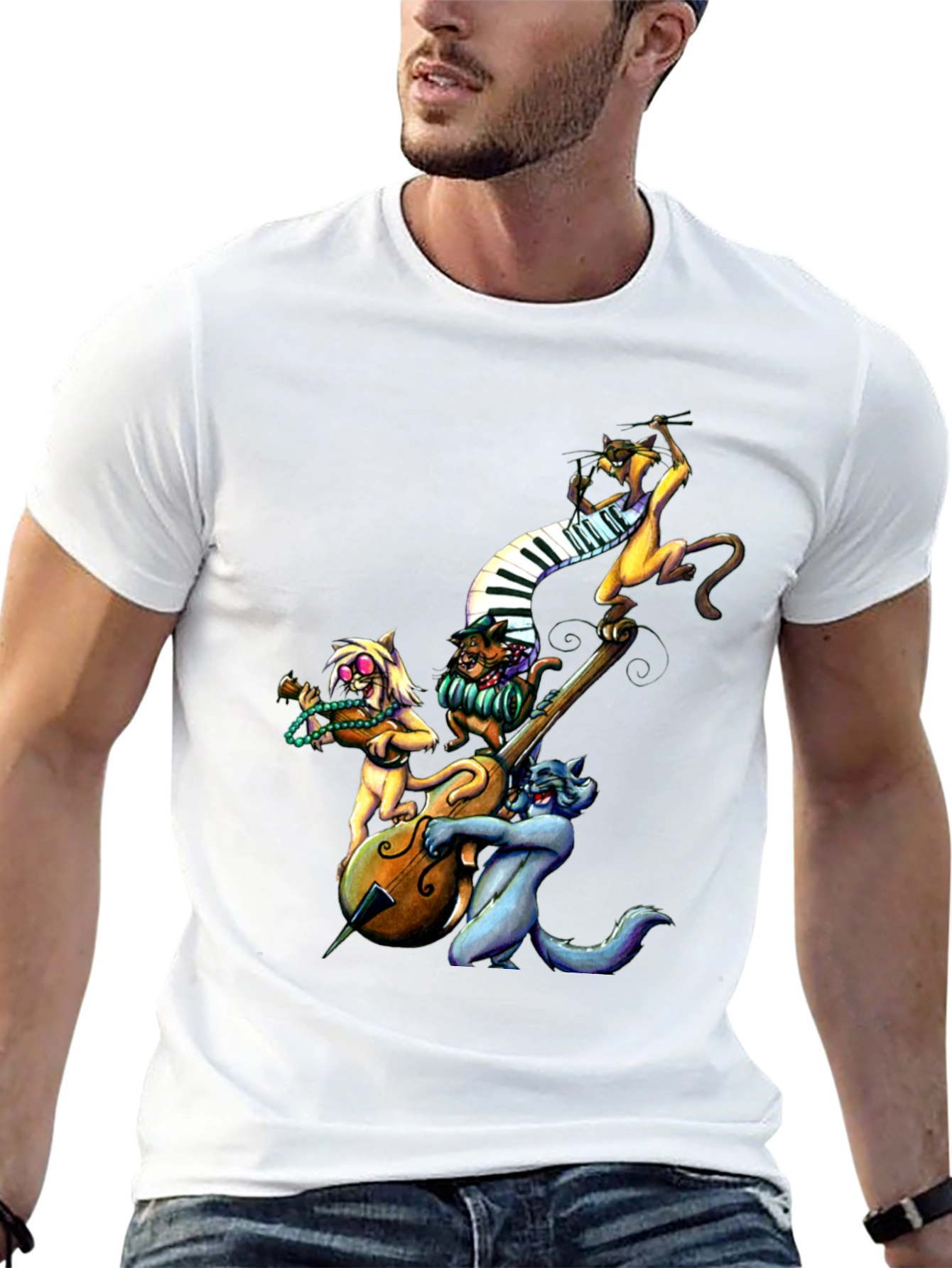 Cool Cats Jazz Band Black T-Shirt