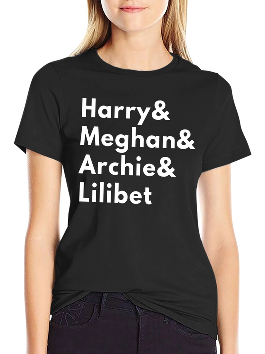 Harry Meghan Archie and Lilibet Black T-Shirt