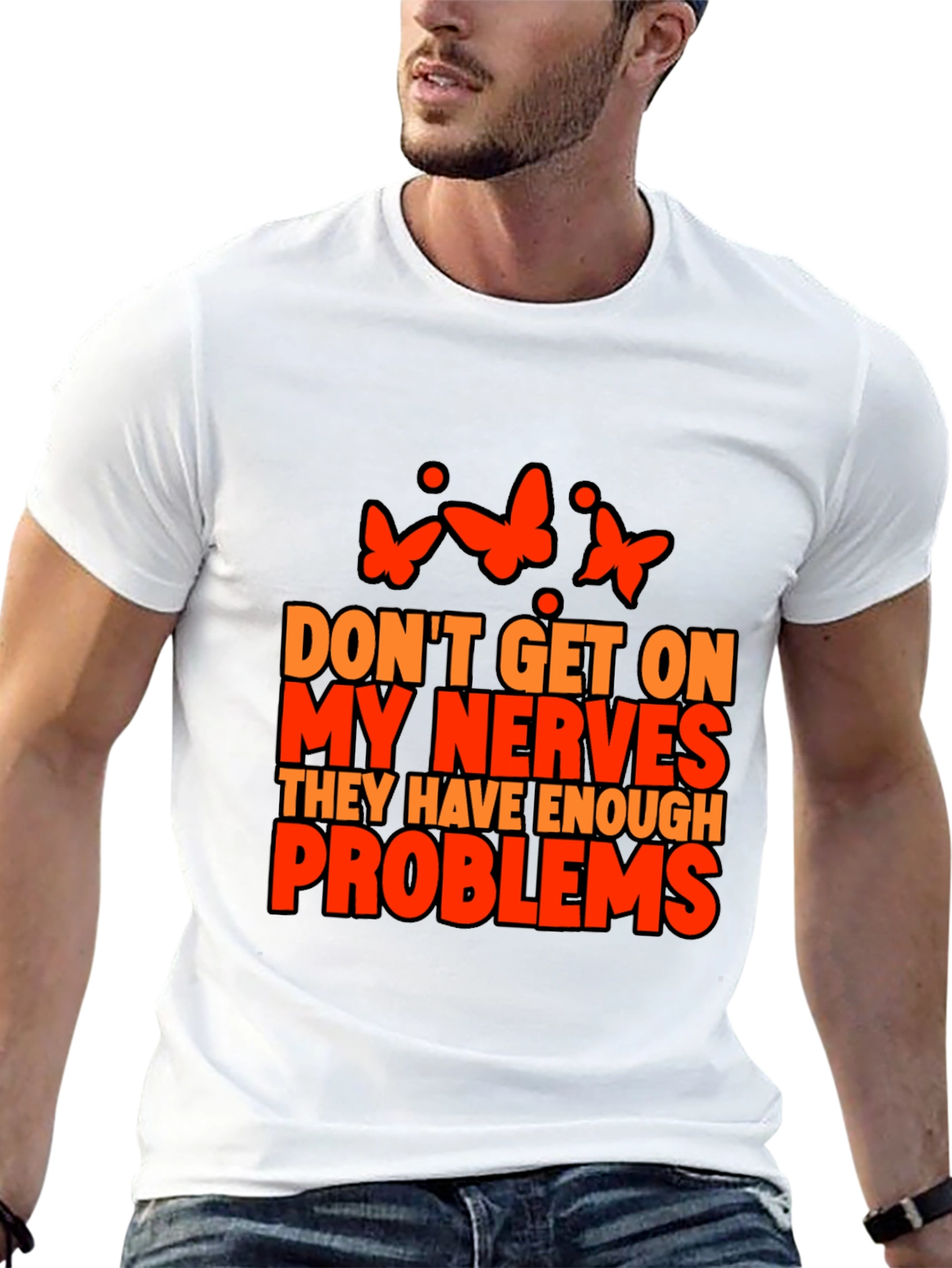 Nerves Problems Butterfly Graphic Tee