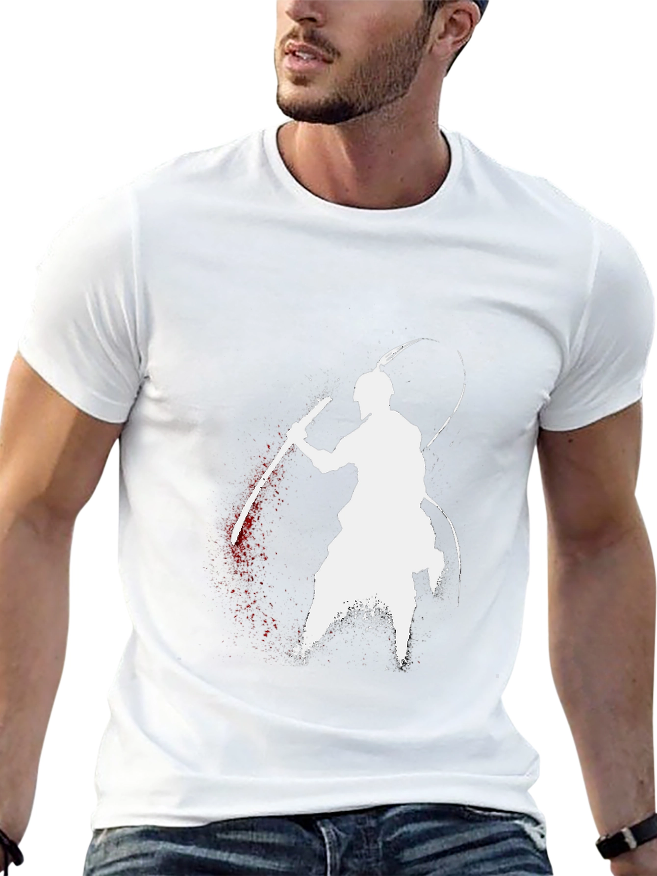 Samurai Warrior Graphic Tee - Black Cotton T-Shirt
